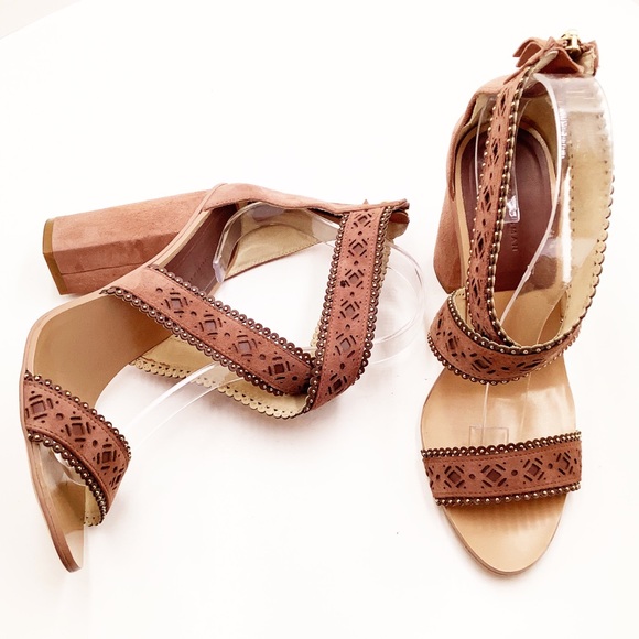 {Zara Woman} Embellished Suede Strapped Heels - Picture 9 of 16